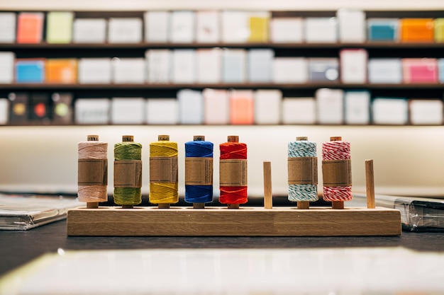 haftowany produkt na wystawie